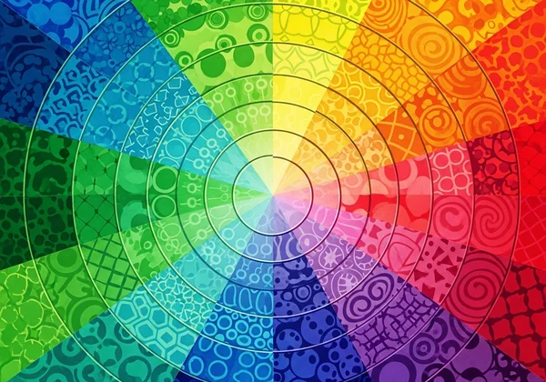 Perwakilan abstrak spektrum autisme sebagai warna-warna pelbagai