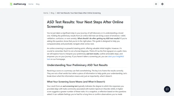 ASD Test Results: Your Next Steps After Online Screening