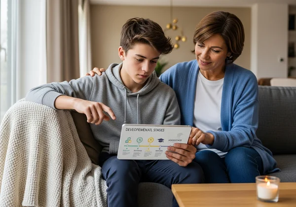 Teen and parent discussing potential ASD signs