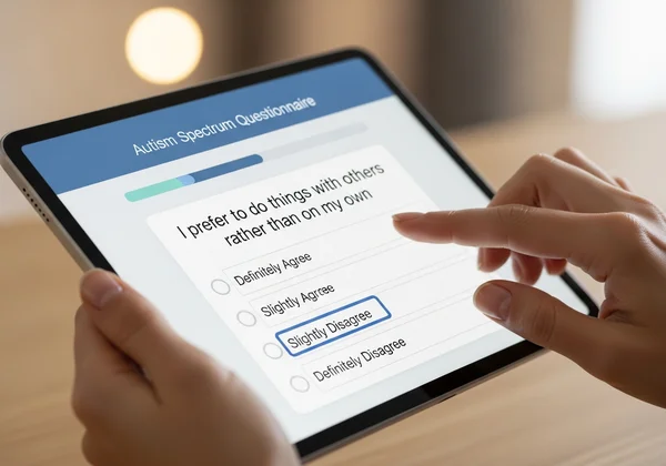 User interacting with an online ASD screening tool