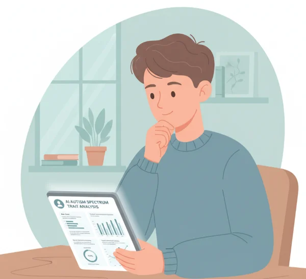 Person reviewing an AI autism test report