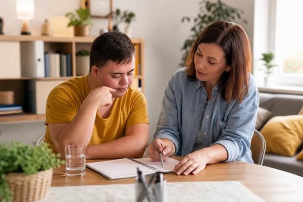 Parent observing child calmly