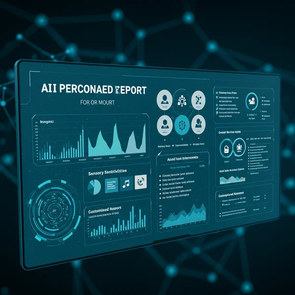 AI report screen showing insights and a custom action plan.
