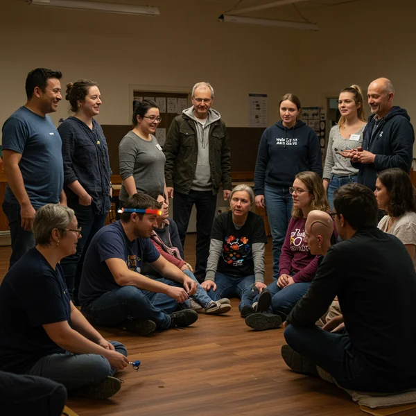 Diverse group connecting, symbolizing autism community support.
