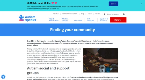 Autism Speaks Online-Community